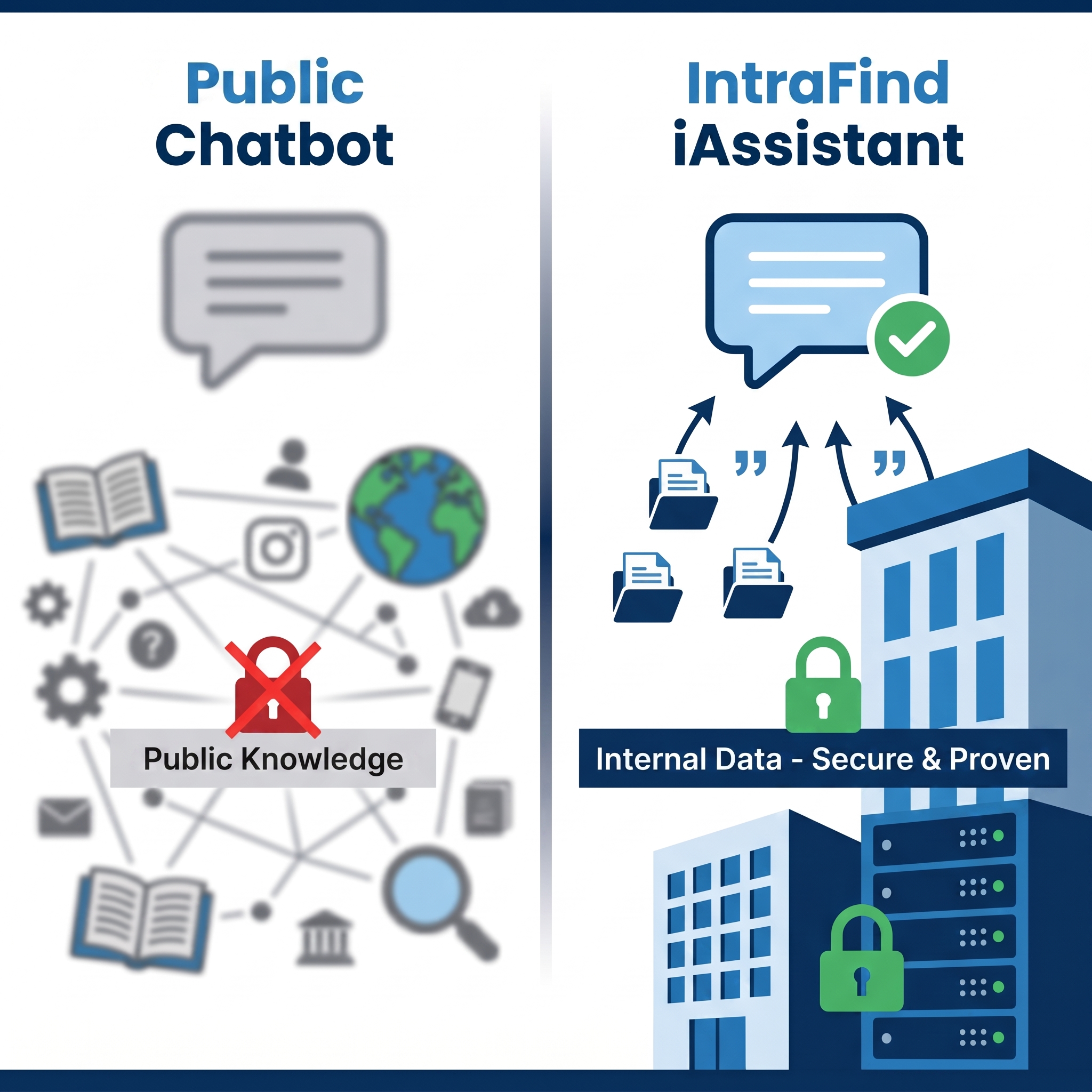 Graphic Public Chatbot versus iAssistant