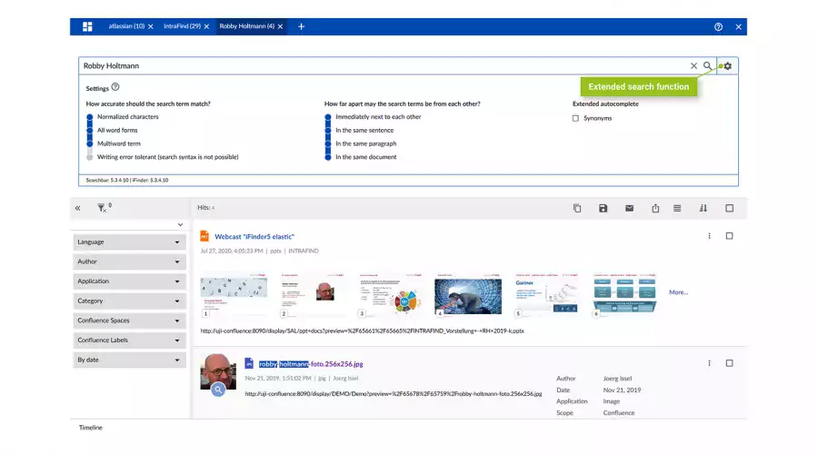 Extendes Search - Screenshot